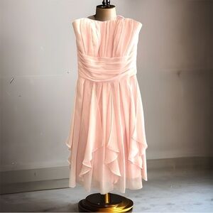 David’s Bridal blush pink bridesmaid dress
